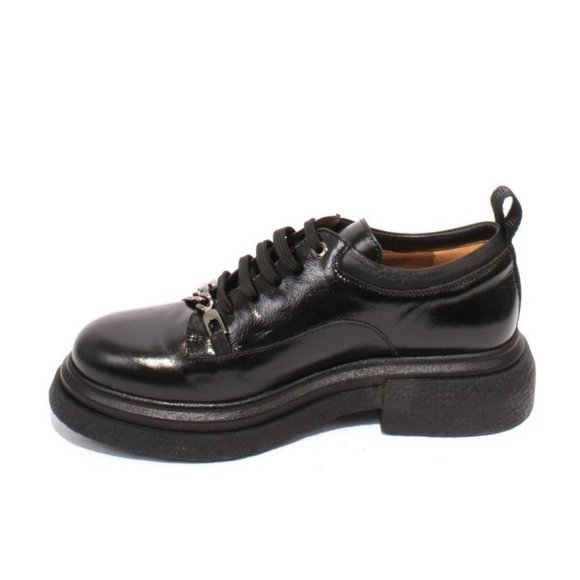 MOT-CLe 2145 Black Leather Lace-Up Oxfords Shoes - Picture 6 of 8